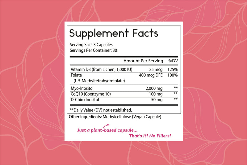 Toms Remedies Myo Inositol Supplement & D-Chiro Inositol Blend Supplement | With Folate and Vitamin D3, 40 to 1 Ratio, No Fillers, CoQ10, 90 Vegan Capsules
