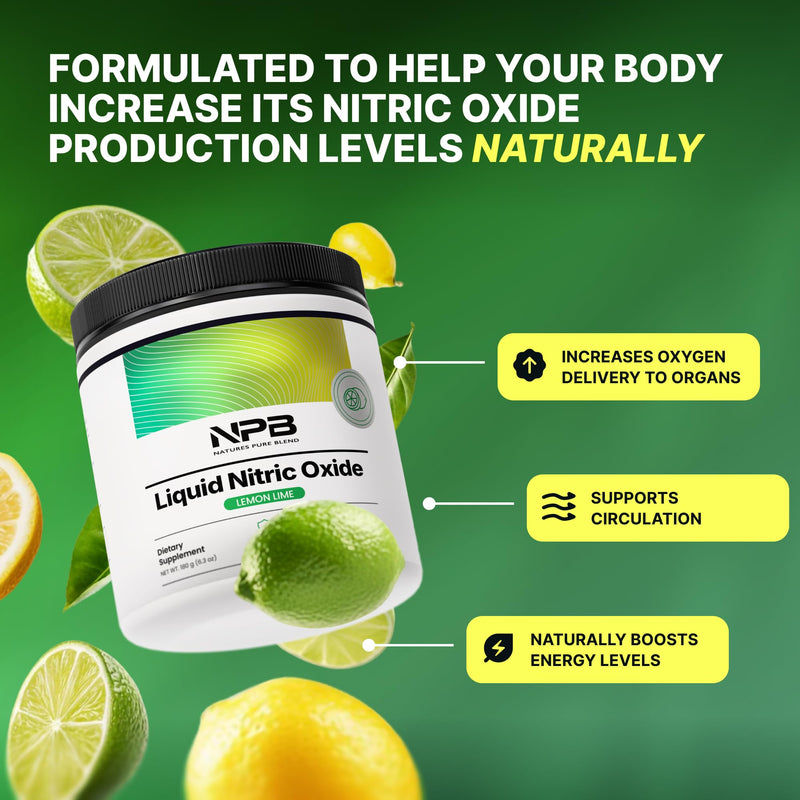 Nature's Pure Blend Liquid Nitric Oxide Supplements for Men ‚Äì L-Arginine Powder ‚Äì Nitric Oxide Booster & Circulation Supplement ‚Äì Blood Flow Support, L Arginine and L Citrulline ‚Äì 5000 MG Lemon Lime Nitric Oxide