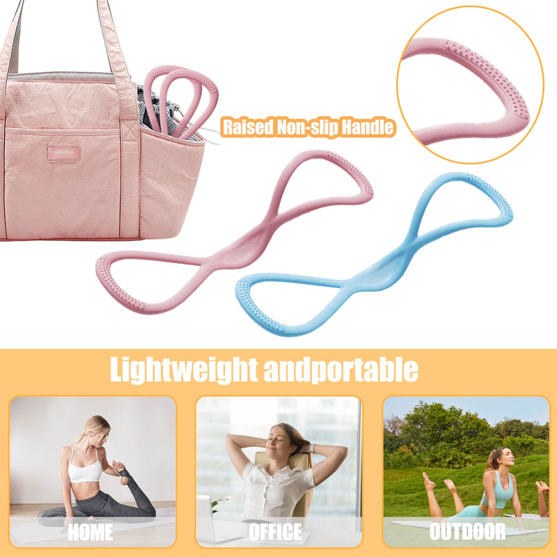 2 Pcs Arm Resistance Bands, Figure 8 Resistance Bands with Handles, Chest Expander Exercise Bands for Full Body Workout, Body Sculpting Pull Rope for Strength Training, Yoga