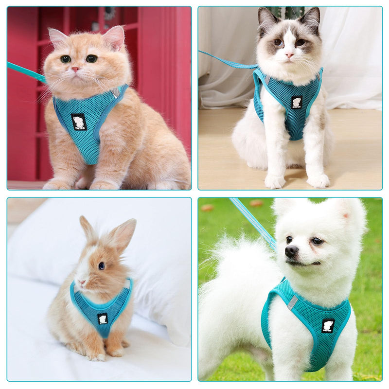 Cat Harness with Leash Escape-Proof, Adjustable Cat Harness Escape-Proof with Cat Leash 1.35 m, Soft Cat Harness for Cats, Small Dogs and Rabbits (XS) XS - BeesActive Australia