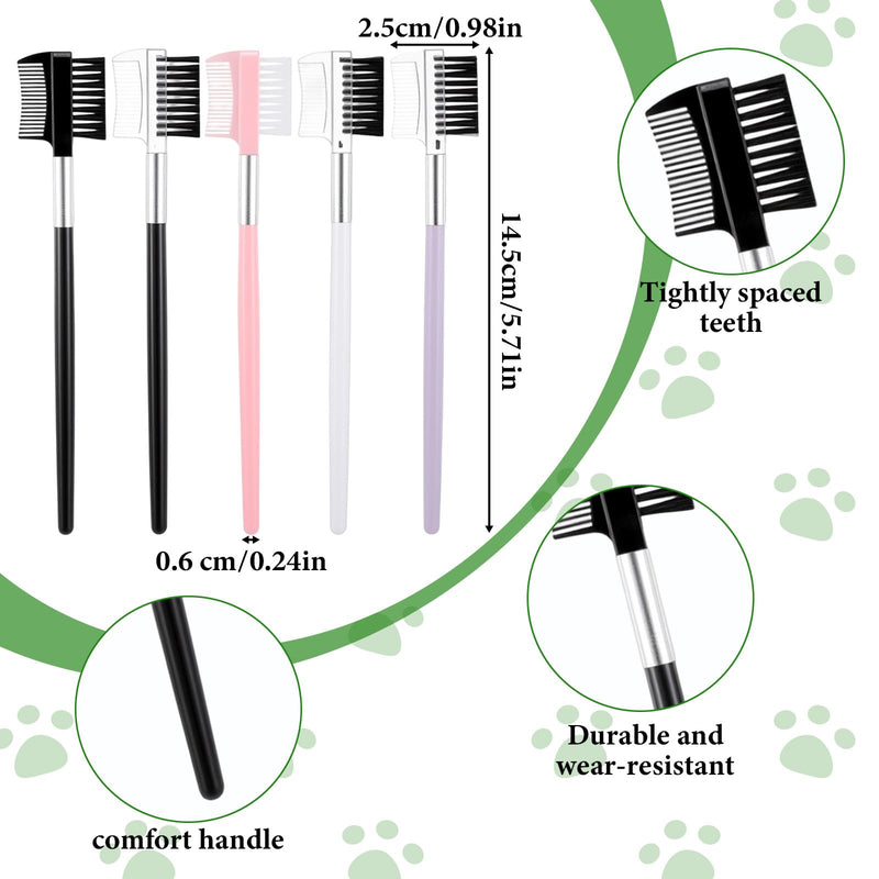 5 Pcs Dog Eye Comb for Gunk Small Dog, Double-Ended Dog Tear Stain Comb, Dog Face Comb for Small Dogs Grooming and False Eyelashes Separation