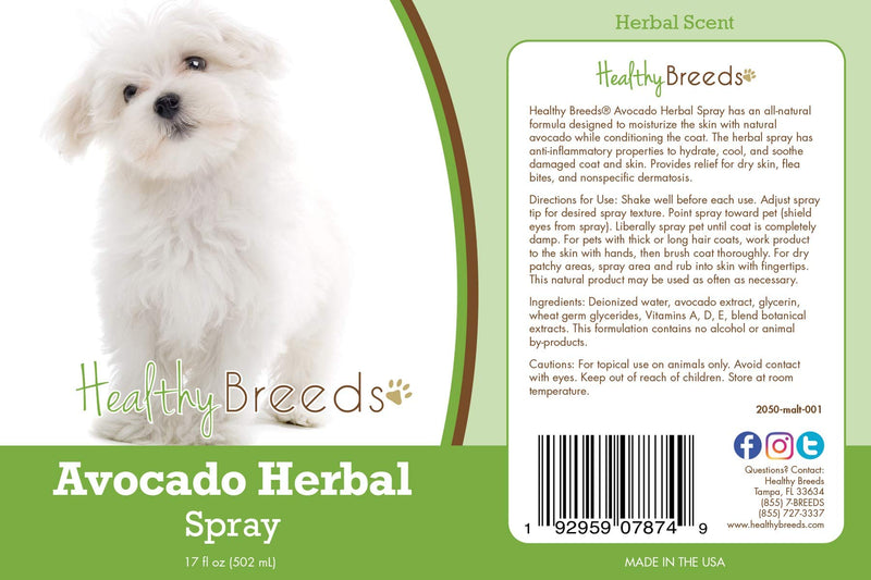 Healthy Breeds Maltese Avocado Herbal Spray 17 oz