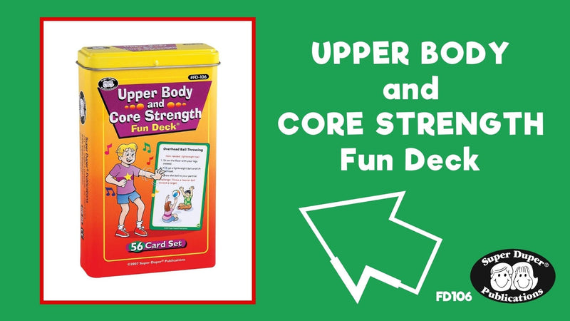 Super Duper Publications | Upper Body and Core Strength Fun Deck | Occupational Therapy Flash Cards | Gross Motor Movement Activity | Educational Learning Materials for Children