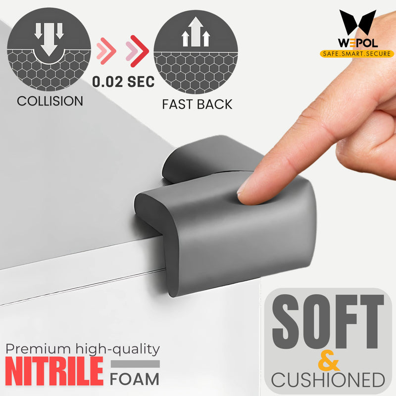 4 PK Black Corner Protector Baby, Coffee Table Soft Corner Protectors, Baby proofing Corner Guards, Furniture Corner & Edge Safety Bumpers, Rubber Foam 3M Adhesive Pre-Taped Pack 4 - BeesActive Australia