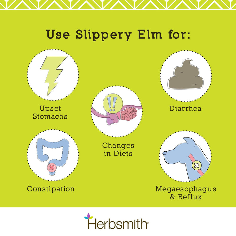 Herbsmith Organic Slippery Elm - Digestive Aid for Dogs and Cats - Constipation and Diarrhea Relief for Dogs and Cats - Megaesophagus Dog Aid- 75g 75g Powder - BeesActive Australia