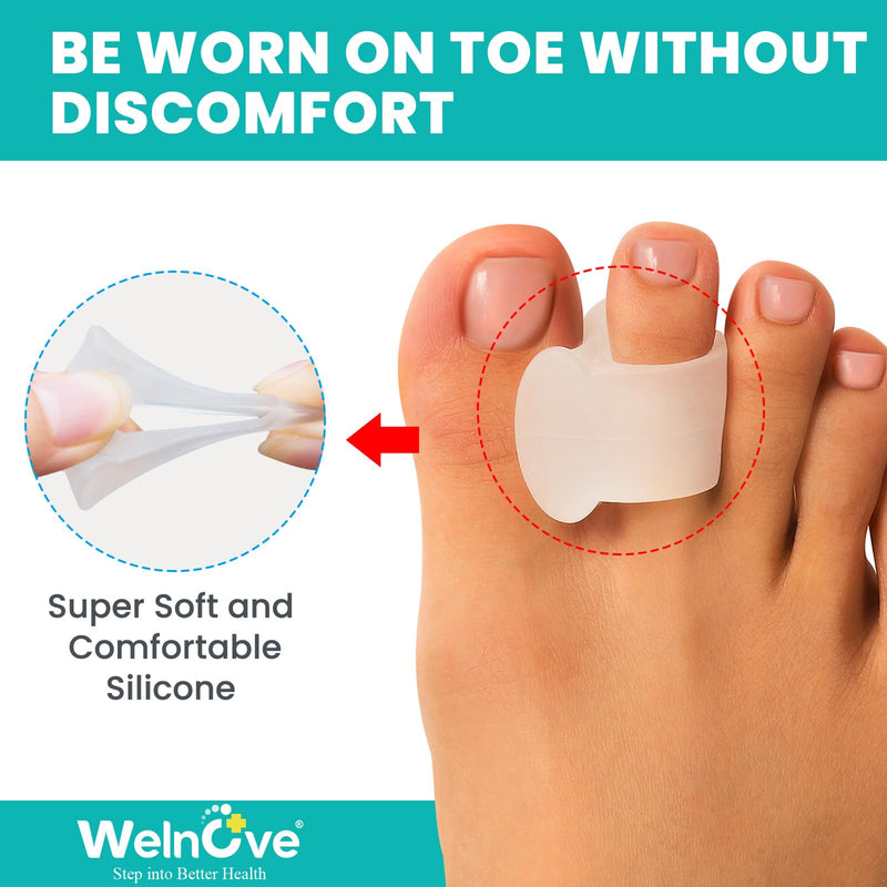 Welnove 10 Pack Gel Toe Separators and 12 Pack Toe Spacers for Straightening Overlapping Toes - BeesActive Australia