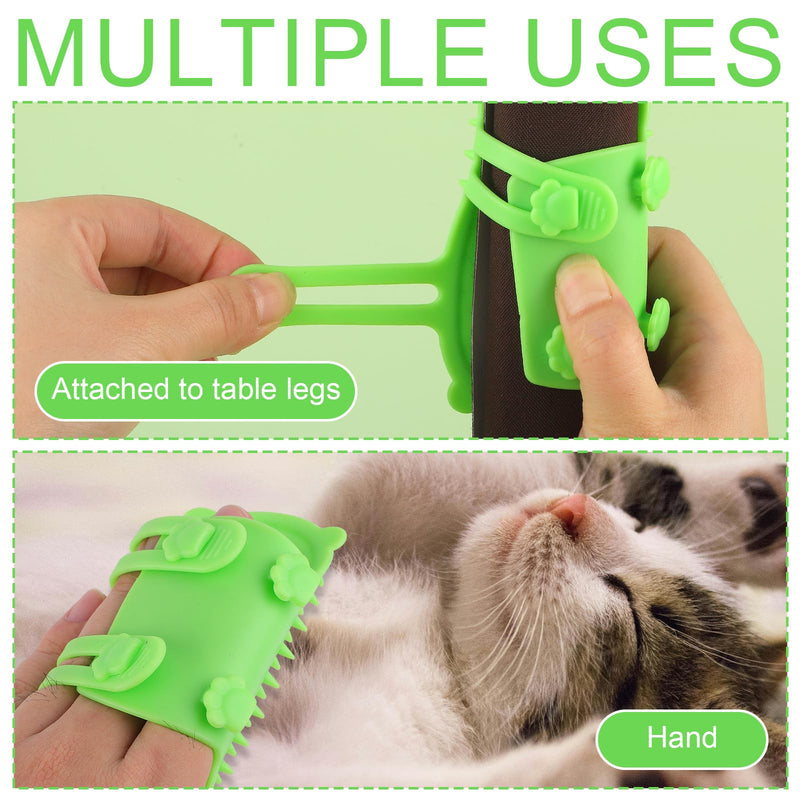 2pcs Self Cleaning Cat Brush, 2-in-1 Tickling Comb Cat Massage Brush Pet Artifact Adjustable Silicone Kitty Grooming Shedding Brush Cat Corner Scartcher Groomer for Short/Long Hair Cats Dogs (Green) - BeesActive Australia
