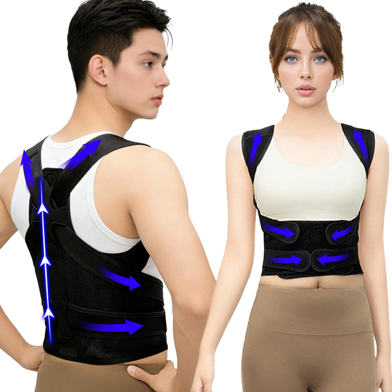 Back Brace Posture Corrector for Women and Men, FSA&HSA Eligible, Improve Posture, Relief for Upper and Lower Back, Lumbar, Neck, Shoulder Pain,Scoliosis & Hunchback Support Large(43.7"-50.39") - BeesActive Australia