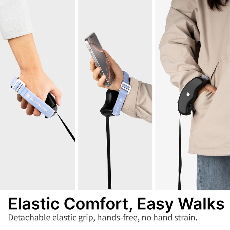 Retractable Dog Leash 5.6 ft Adjustable Soft Hands Free Dog Walking Lead, One-Handed Quick Brake Retractable Leash for Small Medium Dogs Up to 33 lbs, Tangle Free (Ivory White) Ivory White - BeesActive Australia