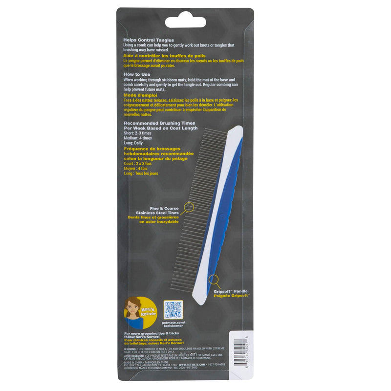 JW Pet Company 8-Inch Gripsoft Rotating Comfort Comb, Fine and Coarse,Gray/Yellow 1 Pack - BeesActive Australia