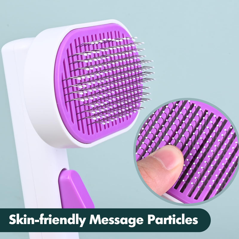 Katoggy Cat Brush, Cat Grooming Comb,Self Cleaning Cat Slicker Brushes for Shedding, One Click to Clean - BeesActive Australia