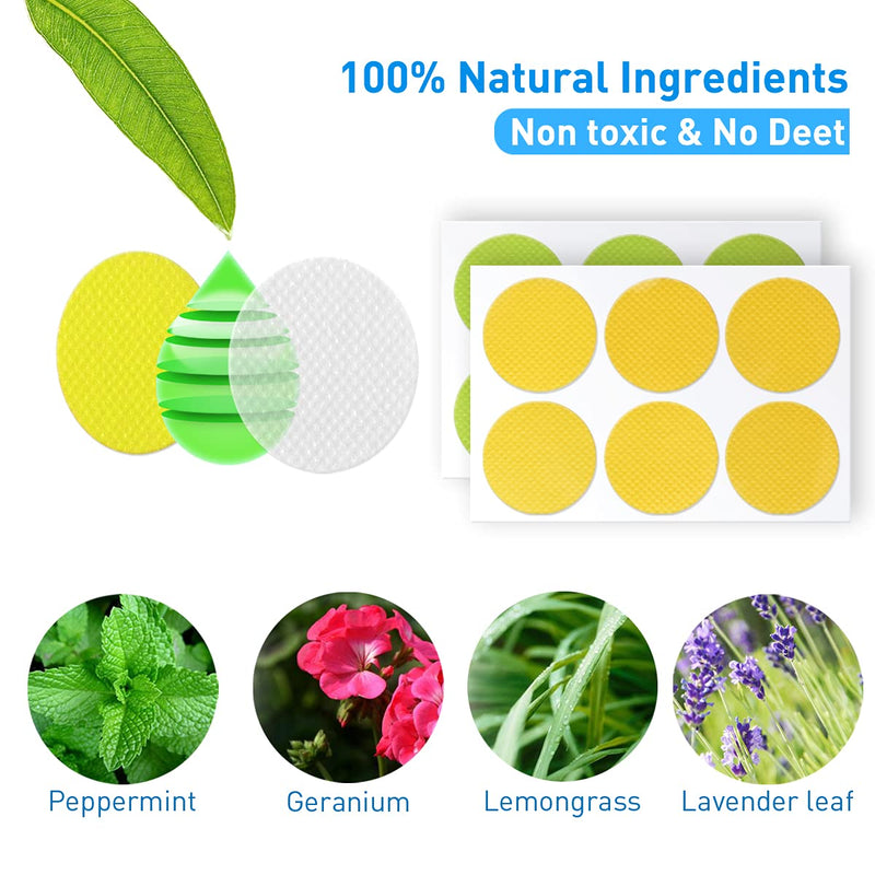 120 Pack Mosquito Patches Stickers for Kids Adult - Nature Citronella, Lemongrass and Eucalyptus, Up to 24 Hour of Protection - BeesActive Australia