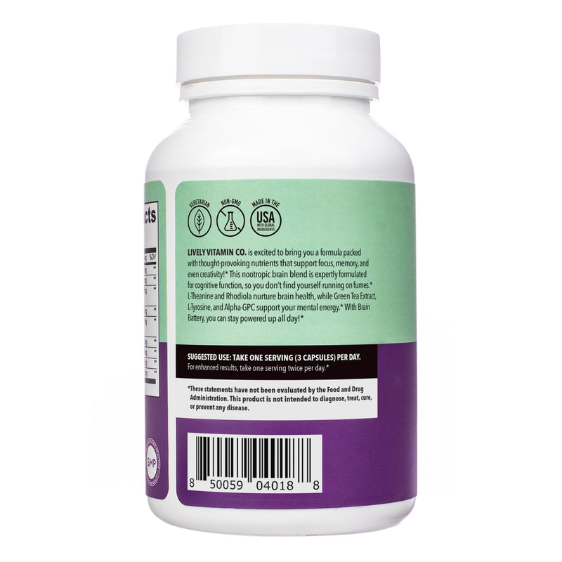 LIVELY VITAMIN CO Brain Battery - 90 Count