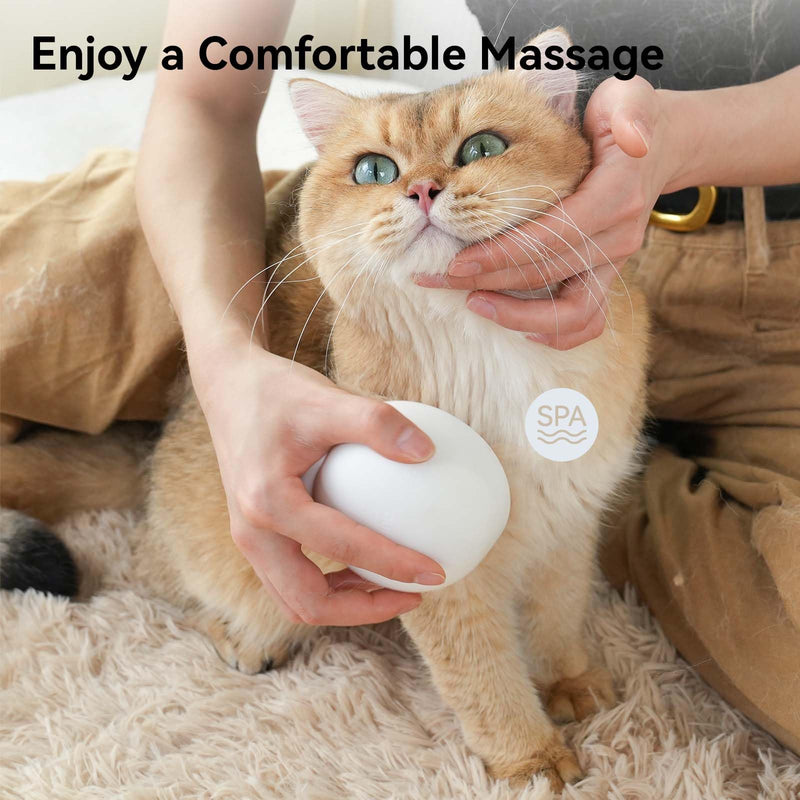 aumuca Silicone Cat Brush for Massage, Soft Cat Brushes for Indoor Cats, Jellyfish Cat Hair Brush Cat Comb with Release Button, Cat Grooming Brush for Short to Medium Haired Cats, Dogs, Rabbits, White - BeesActive Australia