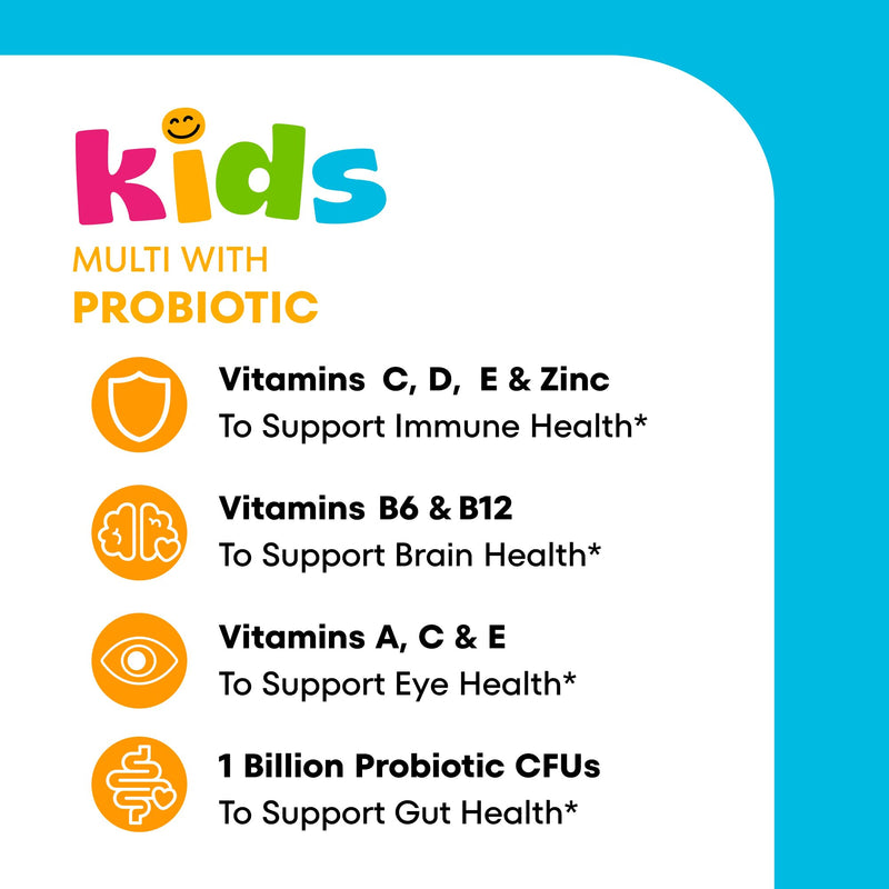 One A Day Kids Multivitamin with Probiotic, Multivitamin Gummies, Kids Probiotic for Digestive Health, Gummy Vitamins with Vitamin D for Immune Support, Orange Flavor, 60 Count