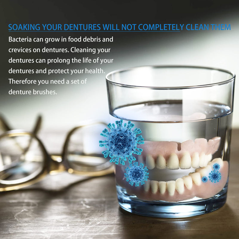Premium Hard Denture Brush, 3PCS Cleaning Brush, Multi-Layered Bristles & Portable Denture Double Sided Brush, Denture Cleaning Care - BeesActive Australia
