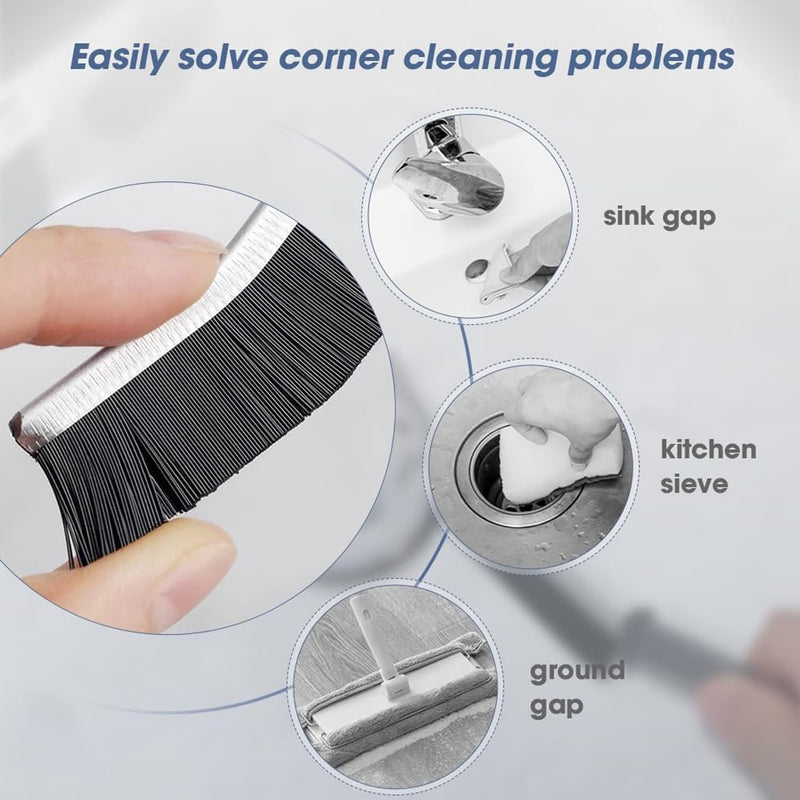 Hard Bristle Crevice Cleaning Brush, Small Cleaning Brushes, Grout Cleaner Brush, Toilet Brush, Scrub Brush for Shower Tile, Skinny Gap Cleaning Tools for Household Use, Bathroom, Kitchen (3) 3 - BeesActive Australia
