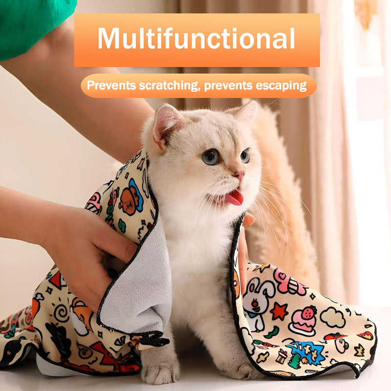 Cat Wrap for Grooming,Anti-Scratch Adjustable Grooming Bag for Cats,Self-Adherent Soft Cat Blanket to Wrap Cat Anti-Scratch Anti-Escape Grooming Bag,Multifunctional Pet Tool - BeesActive Australia