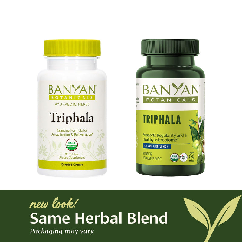 Banyan Botanicals Triphala Tablets - Organic Triphala Supplement with Amla, Haritaki & Bibhitaki – For Digestion, Elimination & Healthy Gut Microbiome* – 90 Tablets – Non-GMO Sustainably Sourced Vegan 90 Count (Pack of 1) - BeesActive Australia