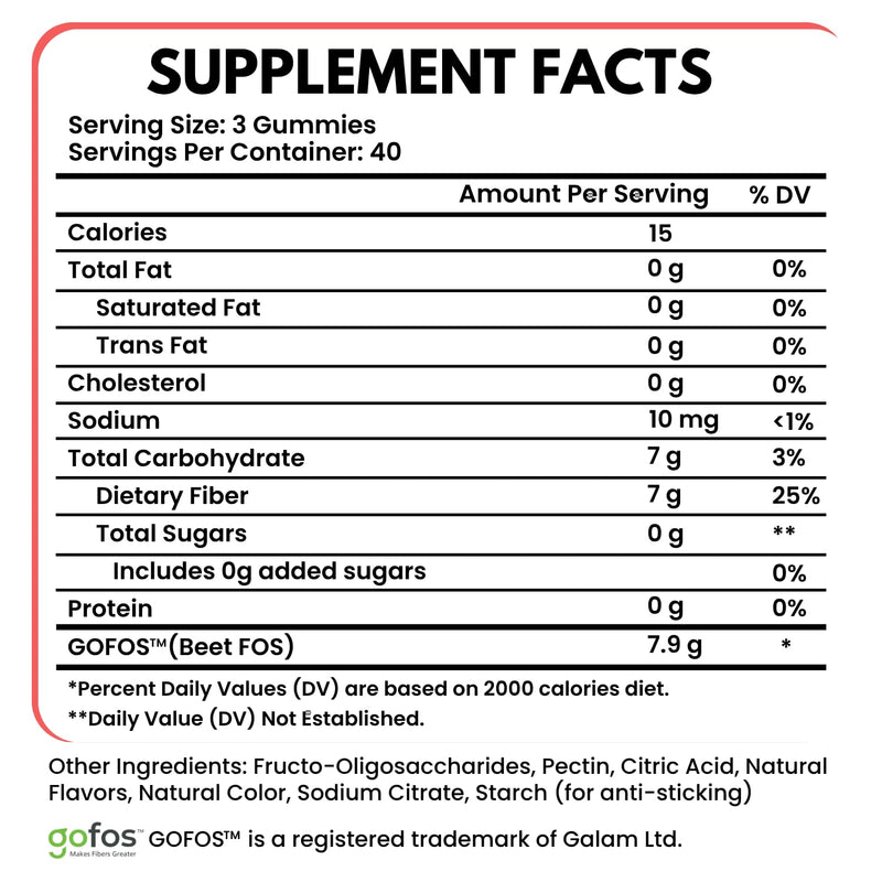 Fiber Gummies for Adults 7g - Digestive Health & Regularity - 120 Count | Sugar Free Fiber Supplement for Women and Men - Pectin-Based (No Gelatin), Non-GMO, Vegan, Made in USA 120 Count (Pack of 1)