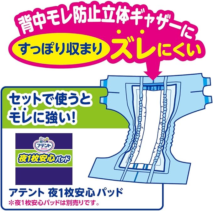 Attent, Thin Type, Super Fit, Tape Type, S - M, 20 Sheets, Prevents Back and Side Leakage, For Those Who Can Sit With Assistance -  Australia
