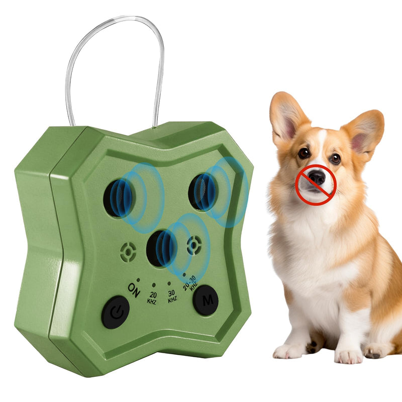 Anti Barking Device for Dogs: Ultrasonic Dog Bark Deterrent Devices with 3 Training Modes 50 FT | Dog Barking Silencer Bark Box for Indoor Outdoor | Stop Barking Control Device for Dogs (Green)