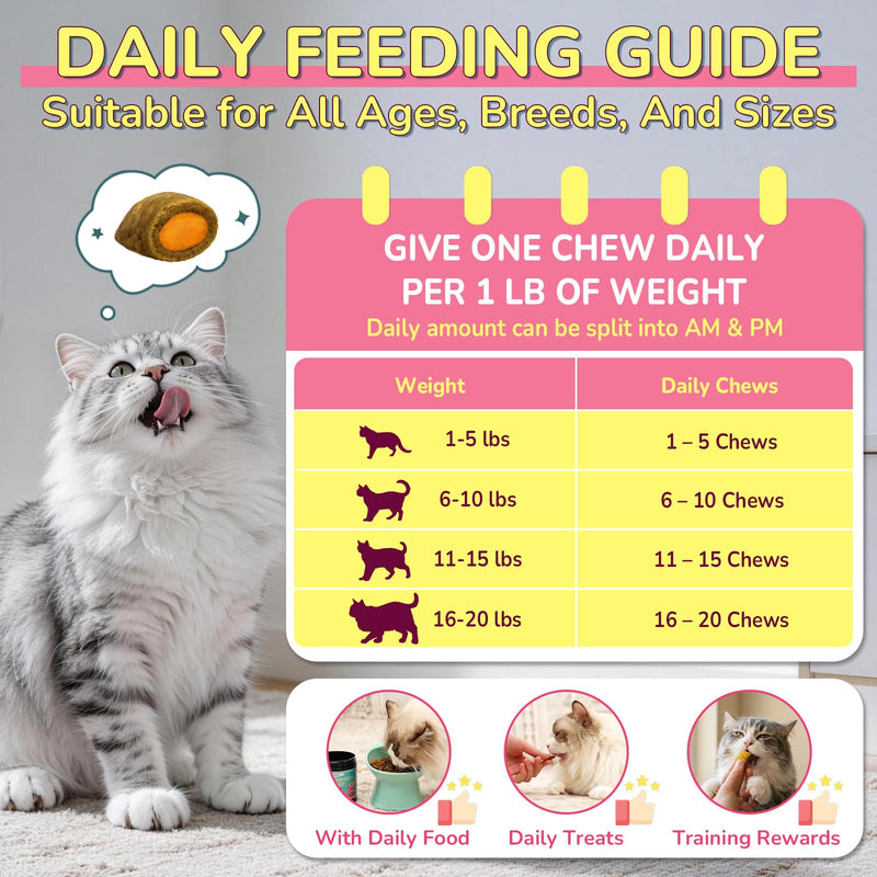 Woyamay Flea Treatment for Cats & Itch Relief Chews, 500 Crunchy Cat Flea Treatment Chews, Cat Itchy Skin Relief, Cat Itching Relief & Skin Care, Flea Prevention for Cats, Chicken Flavor