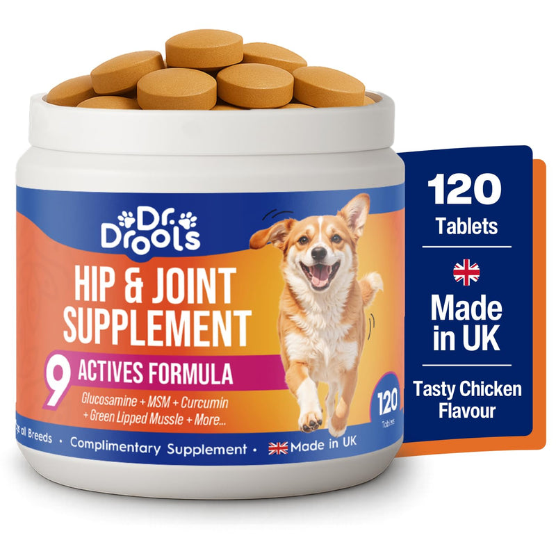 Hip & Joint Tablets for Dogs | Supports Joint Flexibility, Mobility, Healthy Cartilage & Helps Soothe Stiff Joints | With Glucosamine, Green-Lipped Mussel | Daily Use | 120 Tablets