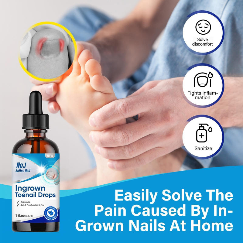 Ingrown Toenail Treatment, Ingrown Toenail Corrector Drops, 30ml Fast-Acting Ingrown Toenail Softener & Care Solution, Plant-Based Formula for Easier Trimming, Gentle for All Ages 1 Fl Oz (Pack of 1)