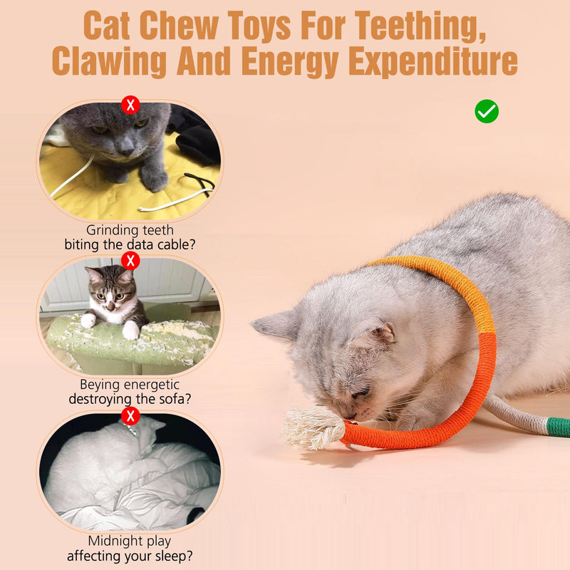 3 PCS Cat Chew Toy, Catnip Toys for Cats, 27.5in Cat Chew Toys for Teeth Cleaning, Kitten Teething Toys for Indoor Cats, Interactive Cat Toy for Indoor Cats - BeesActive Australia