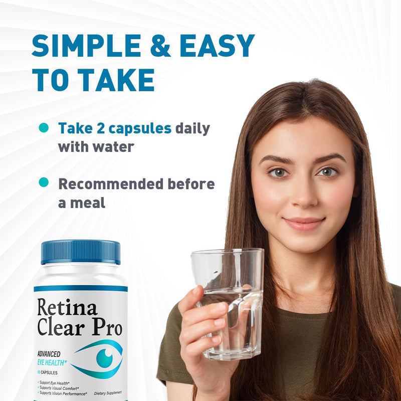 (2 Pack) Retina Clear Pro Capsules - Official Retina Clear Pro Advanced Eye Health Support Pills, Natural RetinaClear Supplement Vitamins Overall Wellness & Support Reviews, 120 Capsules for 2 Months