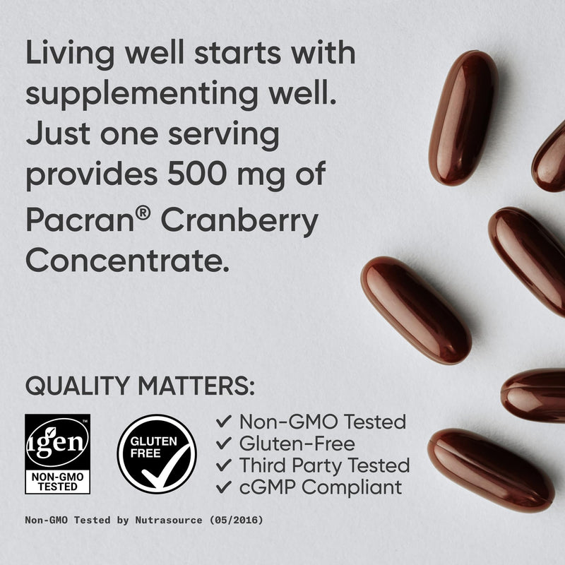 Sports Research® Cranberry Fruit Complex 500mg, 90 Softgels | Supports Urinary Tract Health* · Made with Pacran®­ & Vitamins C & E | Non-GMO, Gluten Free - 45 Servings