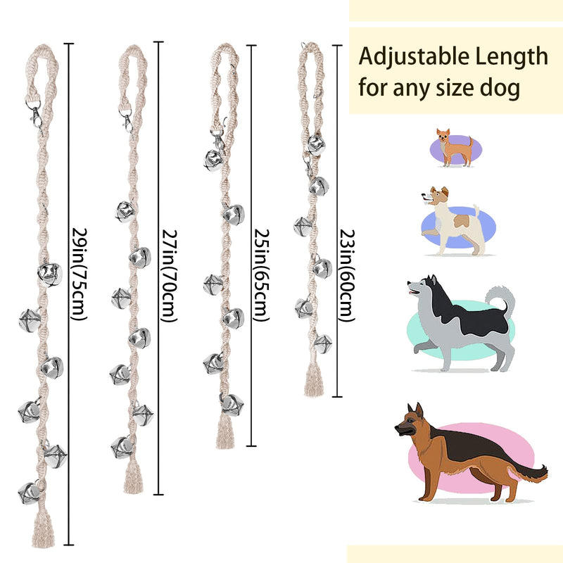 Dog Bells to Go Outside, Dog Doorbells for Potty Training, Adjustable Dog Door Bell, Dog Training Bell for Door, Puppy Training Bell. Twisted Style, Beige - BeesActive Australia