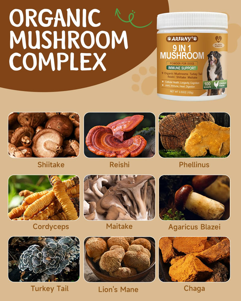 Dog Pumpkin Powder & 9 in 1 Mushroom Powder