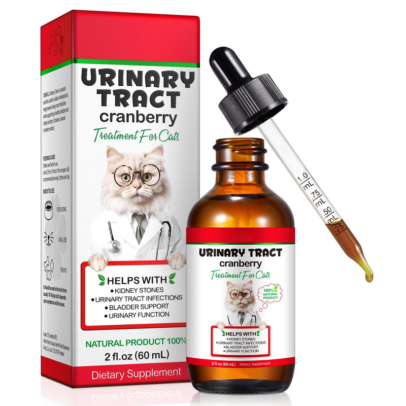 Feline Urinary Tract Health, Cat UTI Remedy, Natural Herbal Supplement, Supporting Regular Care for Urinary Health 2 fl oz