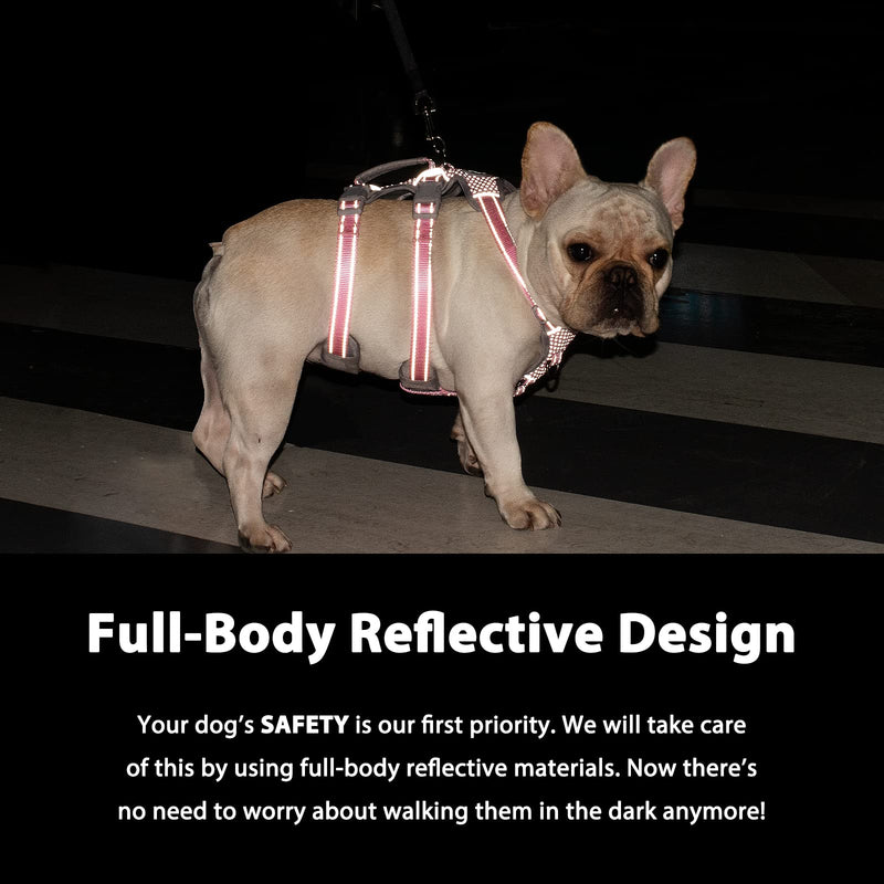 Escape Proof Dog Harness, Secure Dog Harness No Escape, Fully Reflective Harness with Handle, Breathable, Durable, Adjustable Vest for Small Dogs Walking, Training, and Running Gear (Black,S) Small(Pack of 1) Black - BeesActive Australia