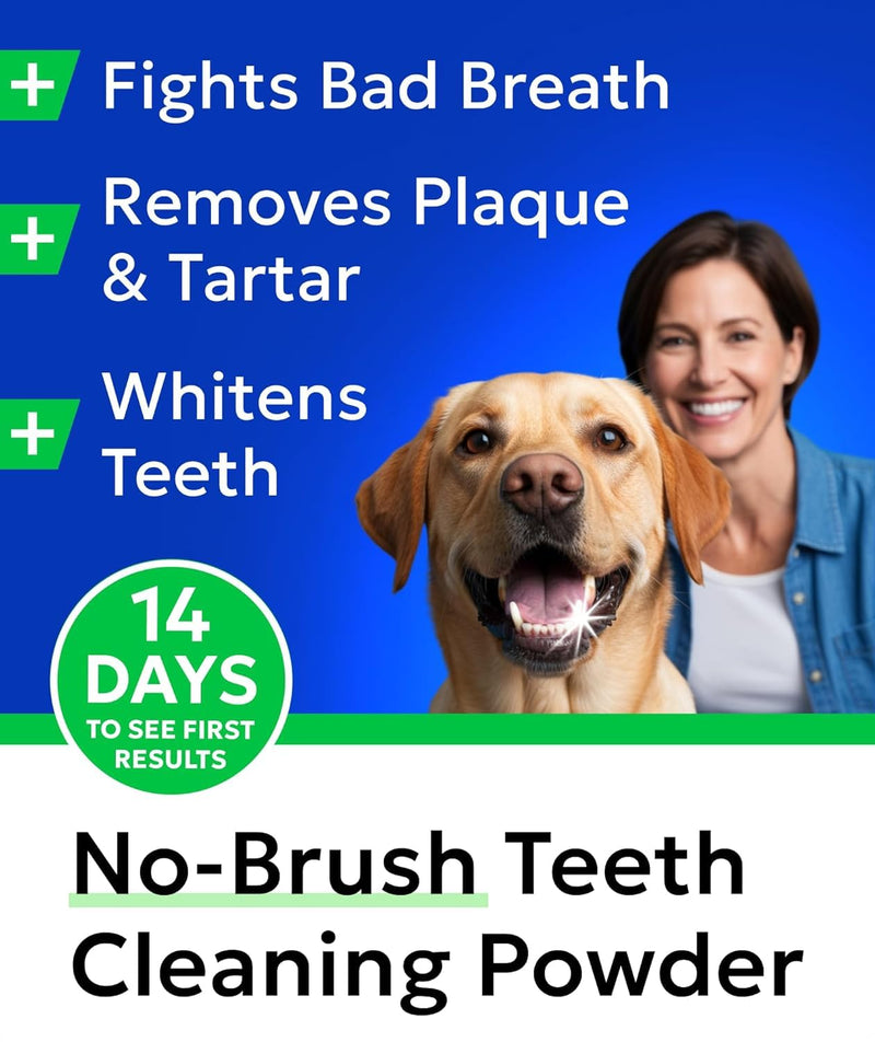 BARK&SPARK Dental Powder for Dogs - Natural Kelp Dental Powder - 30 Count Liver