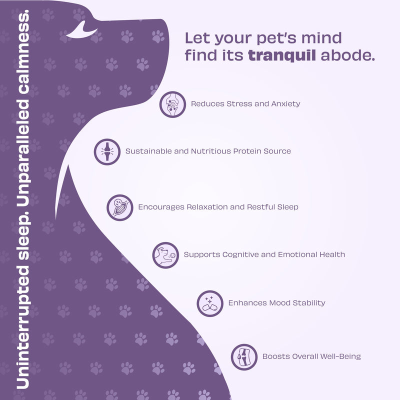 Pawfect Wild Vigor Zen Calm Bites - Calming Supplement for Dogs - All Natural - Grain Free - Enriched with Insect Protein, Chamomile, Valerian Root, Ashwagandha & Choline (70g/2.46oz)