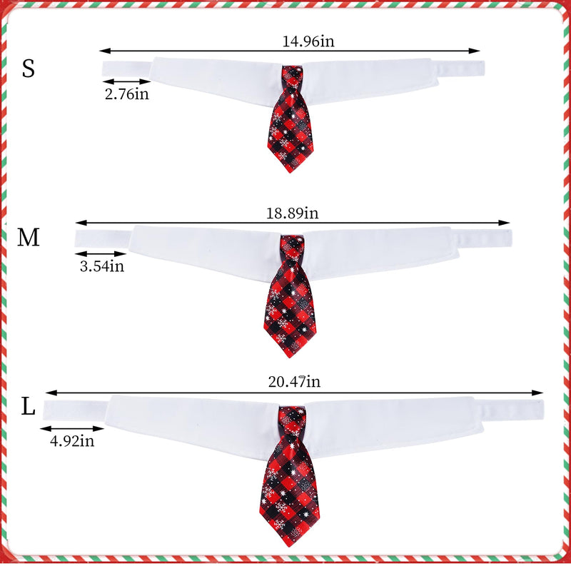 Christmas Dog Neck Tie Adjustable Christmas Dog Necktie Red Plaid Christmas Tie Red+black Medium - BeesActive Australia