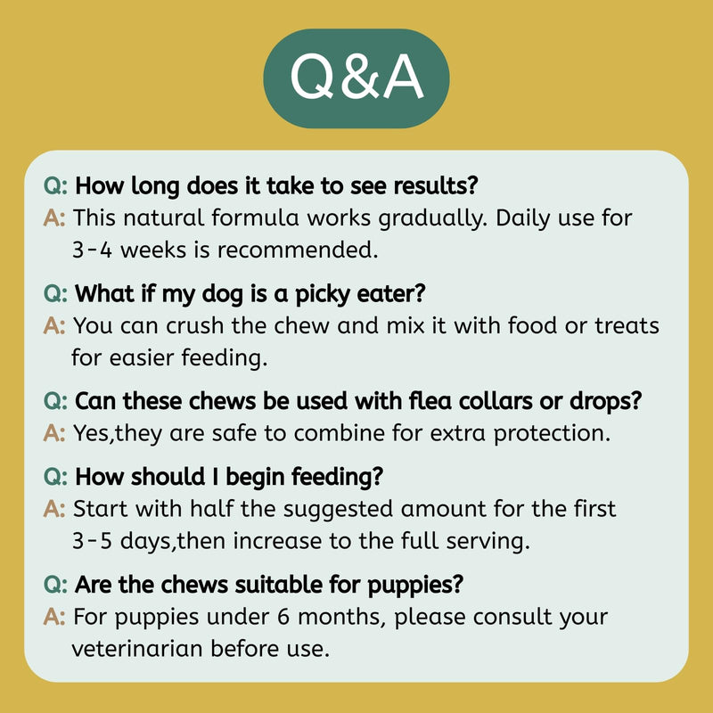 YOTANGO Flea and Tick Prevention for Dogs Chewable, 200 Soft Treats Natural Dog Flea and Tick Treatment Chewable, Oral Flea Supplement Chews, Skin & Coat Support for Dogs Puppies - All Breeds & Ages