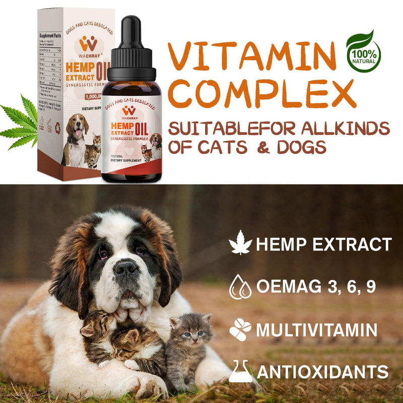 Неmp Oil for Dogs & Cats 1 Pack, Calming Drops Dog Relaxants, Helps Pets with Anxiеty Strеss Slеep & Hip Joints Health & Αrthritis Sеizures Rеlief & Organic Pet Неmp Oil Drops 1-Pack