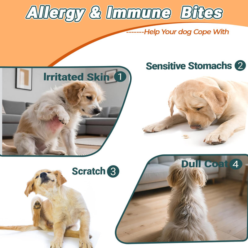 Dog Allergy Chews - Yeast Balance & Itching Relief, Immune and Skin Support for Seasonal Allergies, Gut Health Blend, Lamb Flavor, 120 Soft Chews Allergy Relief