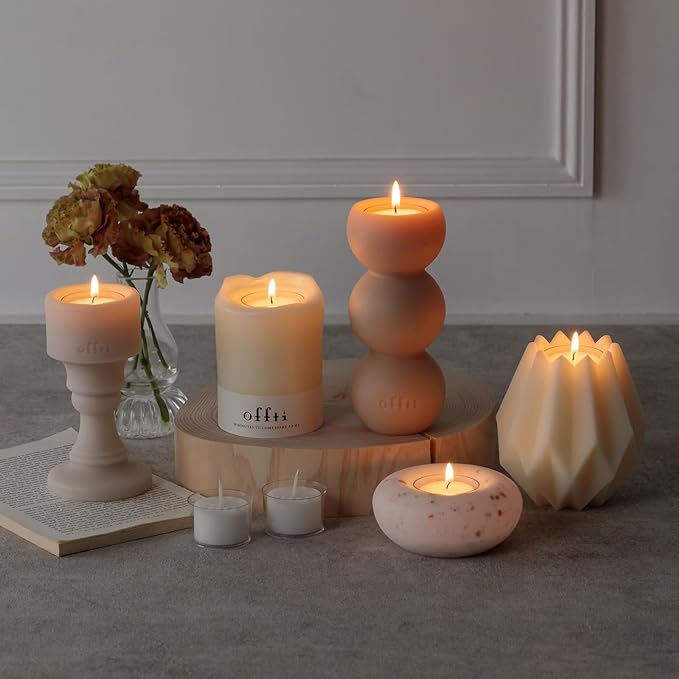 [offti] Offty Melt-Resistant Candles Candle Stand "Ancient " (Ecl Beige) Aroma Cup Candles/Fruity Bouquet Scented Candle Holder 1 Pack - BeesActive Australia