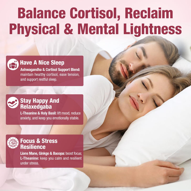 Cortisol Supplements for Women & Men | 17-in-1 Cortisol Reducer Formula with Magnesium Glycinate, Ashwagandha & L-Theanine | Stress Relief & Sleep Support, 90 Vegan Capsules