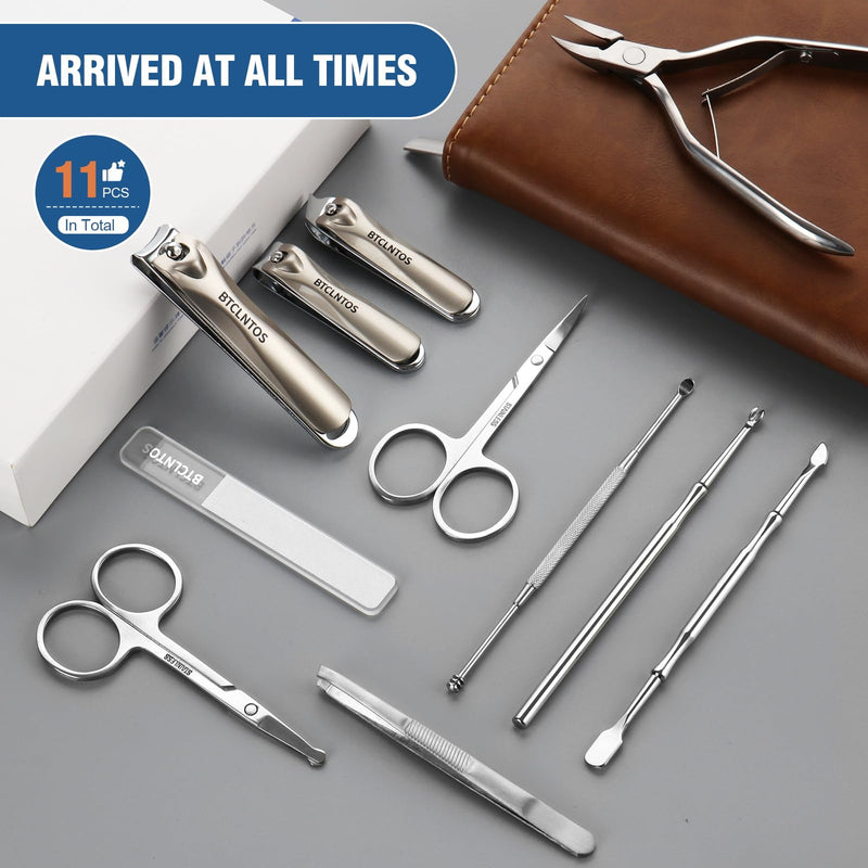Stainless Steel Nail Clippers Toenail ingrown Clipper Set 15in 1 Pedicure Personal Care Tool Thick toenail Nail File Foot File Cuticle Remover-Heel Scraper and Foot Scrub Cuticle Remover - BeesActive Australia