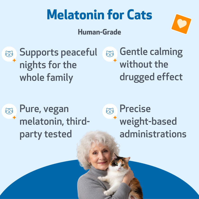 Pet Wellbeing Pet Melatonin for Cats - Vet-Formulated Holistic Feline Sleep Support - Healthy Sleep Patterns, Circadian Rhythm Balance - Cat-Safe Liquid Melatonin Supplement 2 oz (59ml)