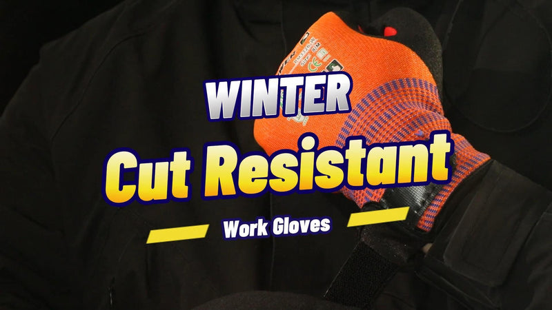 Schwer FreezeGuard-X Winter Work Gloves for Men and Women, ANSI A9 Cut Resistant Gloves for Extreme Protection, Freezer Glove With Super Grip, Touchscreen, Thermal Insulated, PM3326-W (L,1 Pair) 1 pair Large Winter Orange