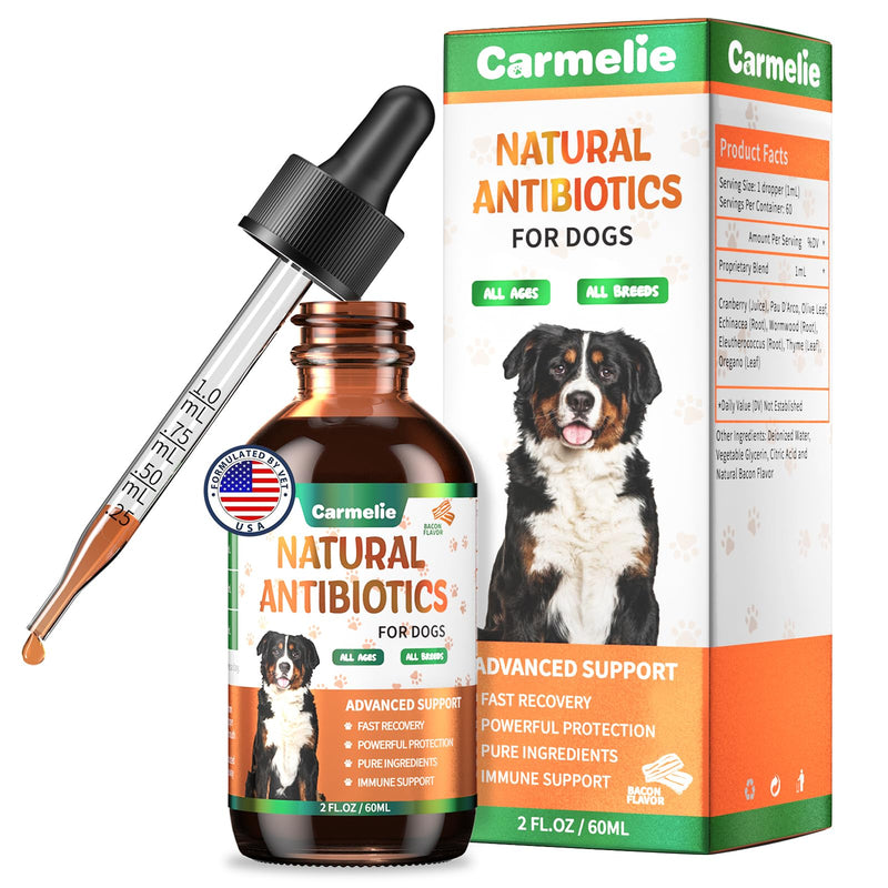 Natural Antibiotics for Dogs - Dog Antibiotics Nutritional Supplements for Skin Issue, Itch Relief, Dog and Cat Herbal Supplement Drops for Pets, Supports Skin Health - 60 ml/2 Fl Oz