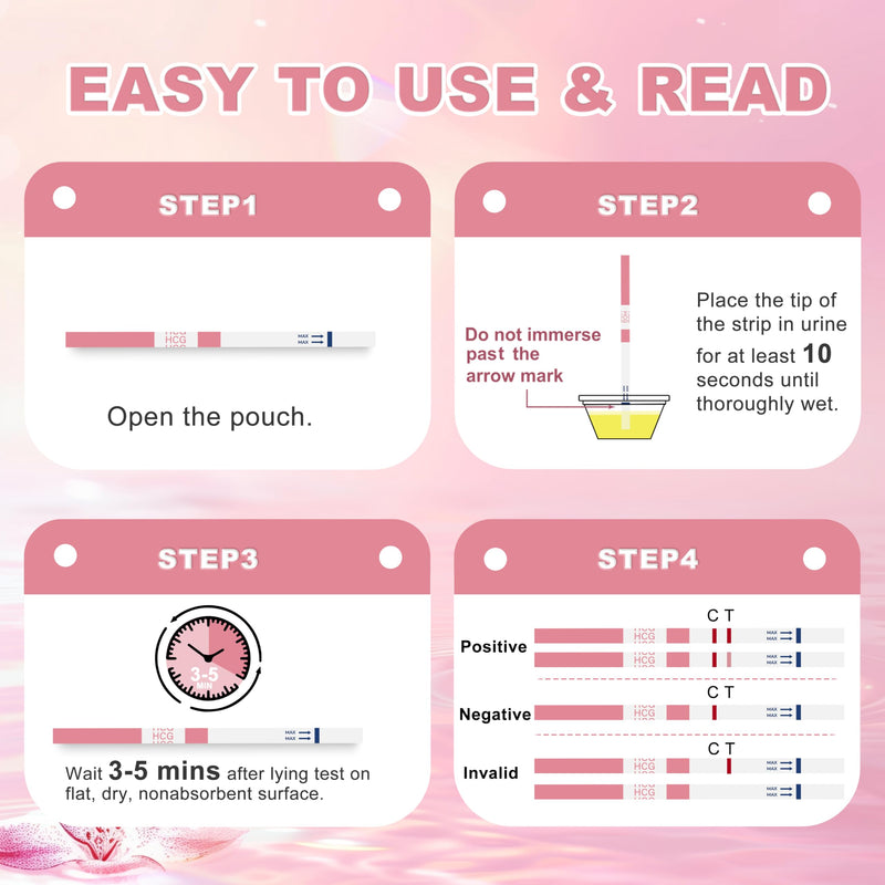 Pregnancy Test Strips with Urine Cups, hCG Detection Home Pregnancy Tests, Sensitive & Over 99% Accurate, 40 Count Individually Wrapped, Rapid hCG Test Strips, 5mm Wider 25mIU/mL