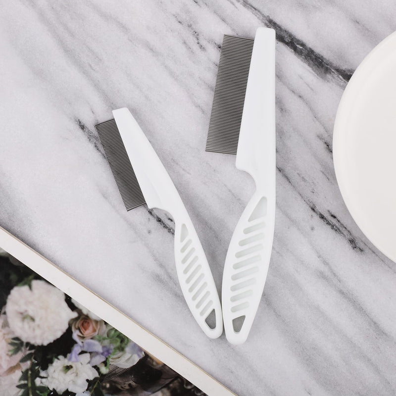 Pet Hair Comb, 2 in 1 Multifunctional Pet Hair Comb, Stainless Steel and ABS Material, 2 Packs, for Grooming and Dehairing Face and Paws, Tear Stain Removal, Cat Comb, Dog Comb White - BeesActive Australia